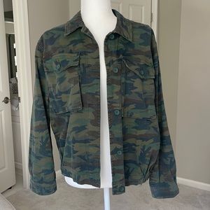 Top Shop Camo Button-Down Jacket